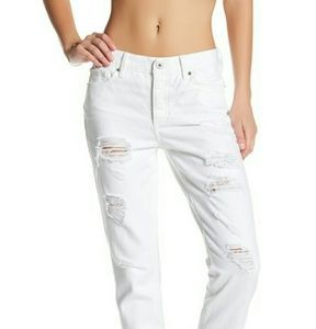 Lucky Brand White Sienna Boyfriend Jeans